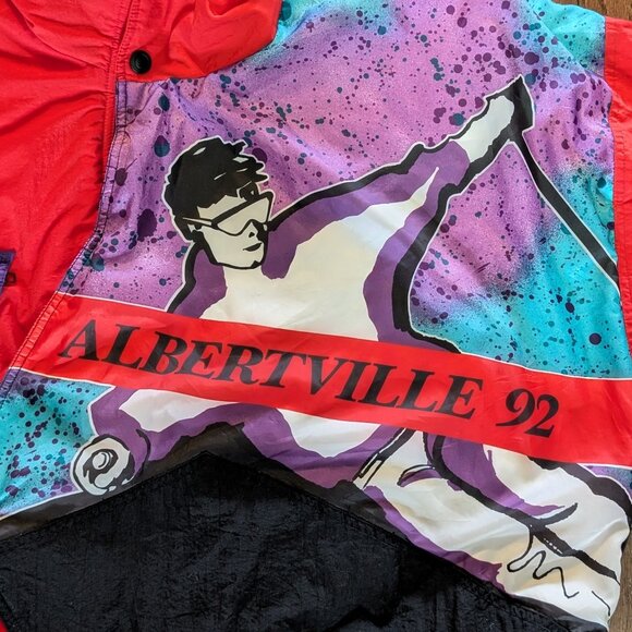 Vintage 1992 Albertville Olympics Coca Cola Puffer Jacket - Size L - Picture 3 of 8